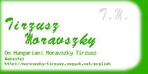 tirzusz moravszky business card